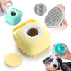 Escova de banho para cães, escova de silicone para limpeza de chuveiro e massagem de animais de estimação