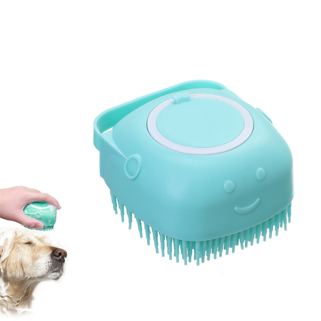 Escova de banho para cães, escova de silicone para limpeza de chuveiro e massagem de animais de estimação