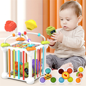 Blocos de bebê montessori aprendizagem atividade forma classificador brinquedo sensorial