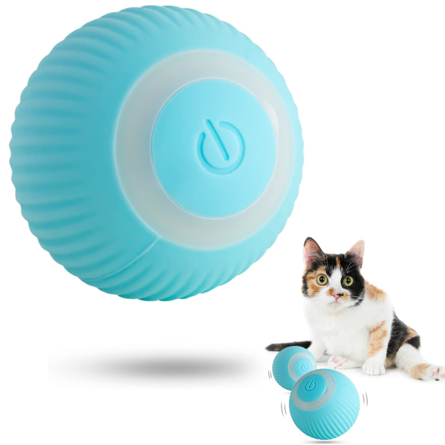 Bola interativa inteligente elétrica para gatos, brinquedos interativos com luz led para gatos de estimação